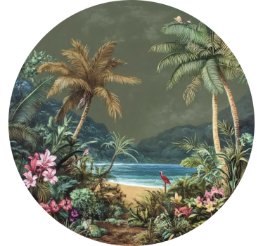 Cercle tropical oasis wall sticker - TenStickers
