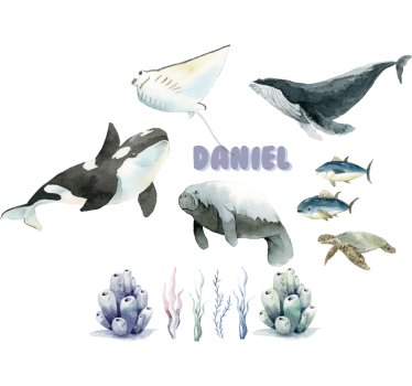 Pastel ocean scene wall sticker - TenStickers