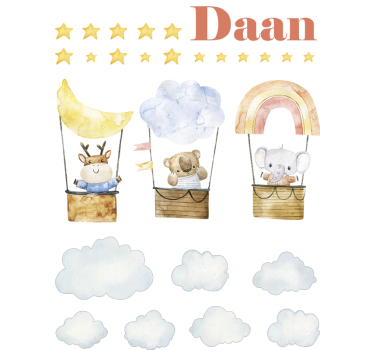High-flying animal friends wall sticker - TenStickers