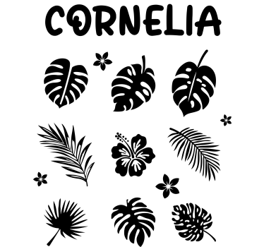 Flowers and tropical plants window sticker - TenStickers