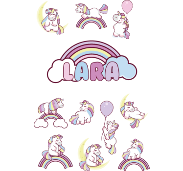 Unicorns and rainbows window sticker - TenStickers