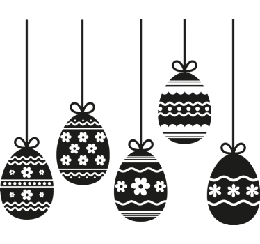 Hanging easter eggs shop window sticker - TenStickers