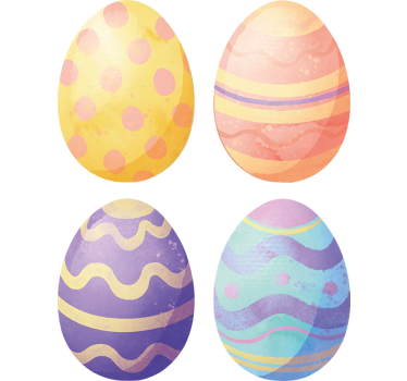 Watercolor eggs shop window sticker - TenStickers