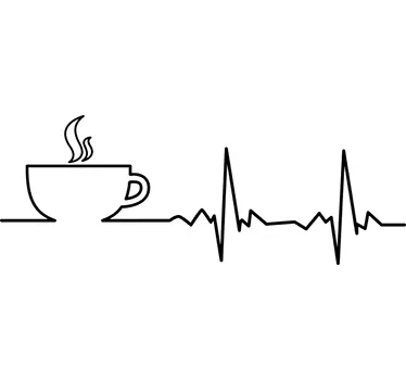 Coffee Heartbeats Wall Sticker - TenStickers