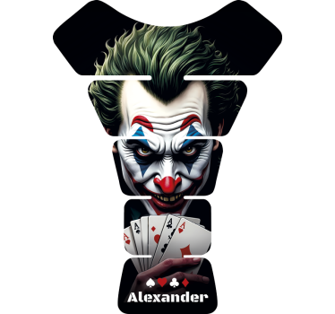 Villain with poker cards motorcycle sticker - TenStickers