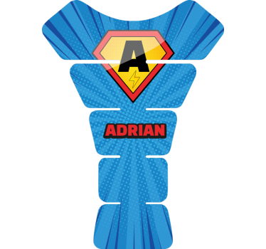 Personalized superhero initial motorcycle sticker - TenStickers