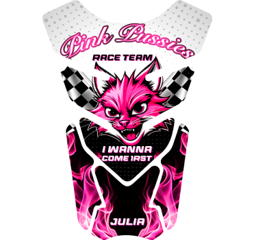 Pink cat motorcycle sticker - TenStickers