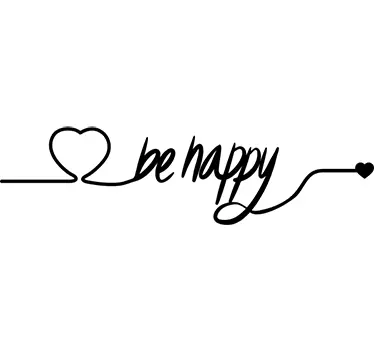 Be Happy Love Heart Decorative Wall Sticker - TenStickers