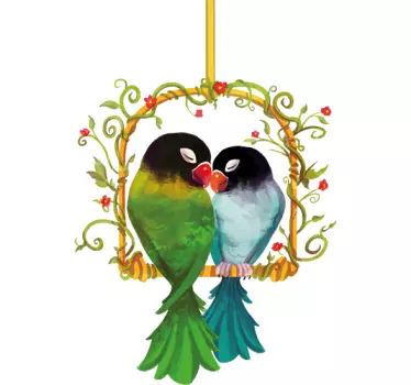 Parrots in love bird wall sticker - TenStickers