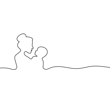 Line art mother shop window sticker - TenStickers