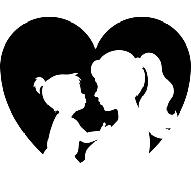 Mother heart silhouette shop window sticker - TenStickers