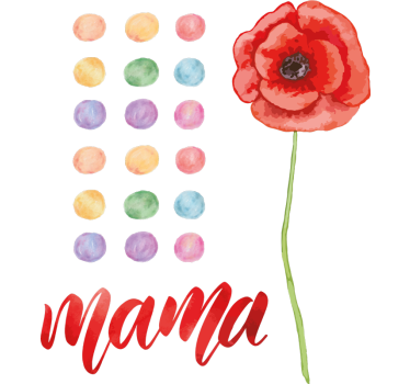 Mother with red poppy shop window sticker - TenStickers