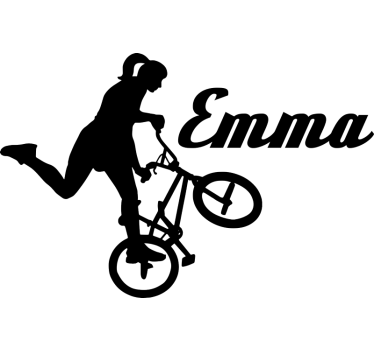 Free style woman bicycle cycling decal - TenStickers