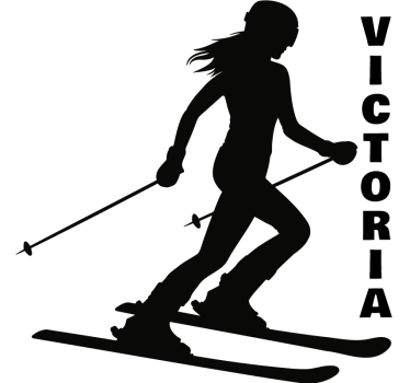 Customizable skier wall sticker - TenStickers