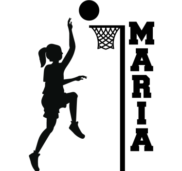 Customizable girl basketball wall sticker - TenStickers