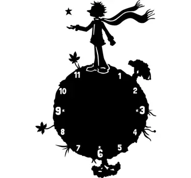Little Prince silhouette sticker clock - TenStickers