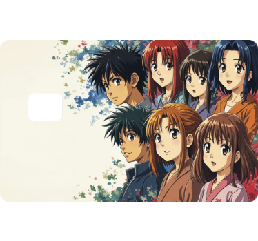 Japanese Anime Characters credit card sticker - TenStickers