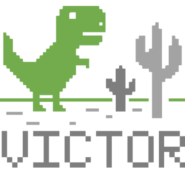 Dinosaur pixel game sticker - TenStickers