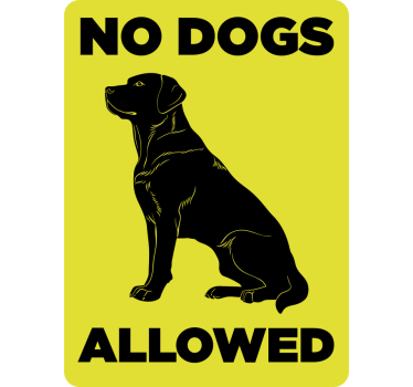 "No dogs allowed" shop window sticker - TenStickers