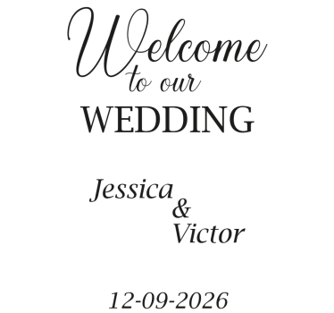 Mirror customizable wedding sticker - TenStickers