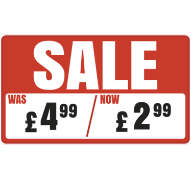 Was/Now Roll sales sticker - TenStickers