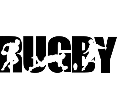 Rugby Text Wall Sticker - TenStickers