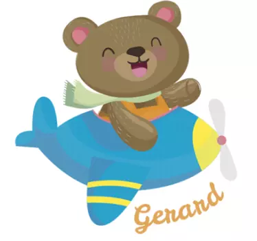 Happy Bear Pilot wall stickers for kid - TenStickers