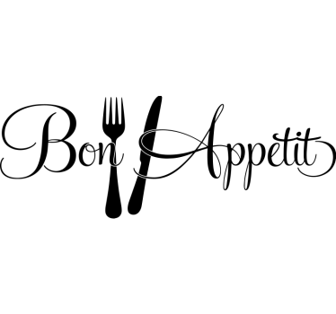 Bon appetit with cutlery restaurant sticker - TenStickers