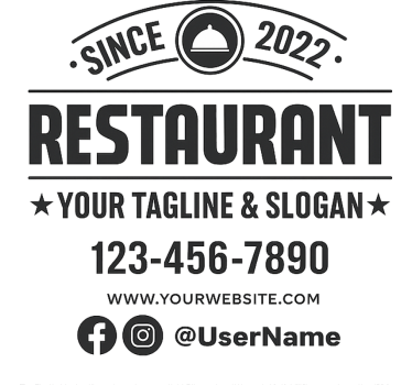 Custom information and social media restaurant sticker - TenStickers