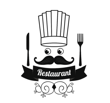 Classic chef with cutlery restaurant sticker - TenStickers