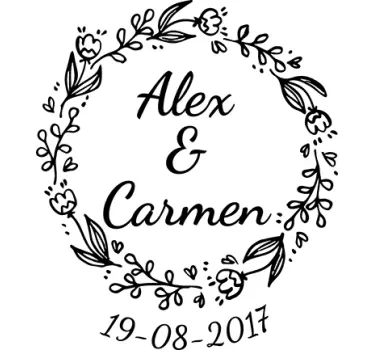 Crown of flowers wedding vinyl sticker - TenStickers
