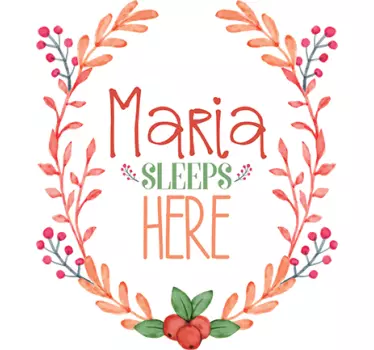Custom Sleeps Here Glass Door Sticker - TenStickers