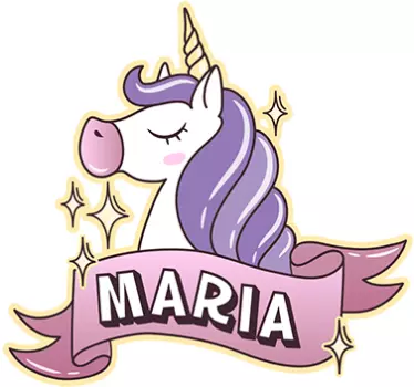 Personalised Kids Name Unicorn Wall Sticker - TenStickers