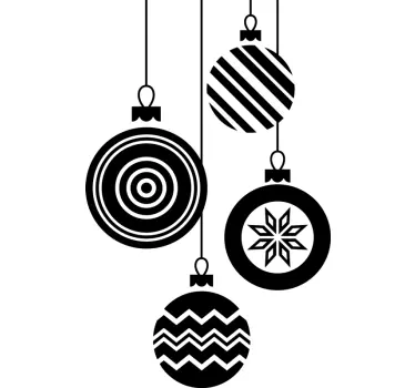 Christmas Baubles Decorative Wall Sticker - TenStickers