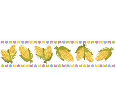 Corn yellow and green ornamental sticker - TenStickers
