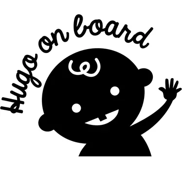 Custom Silhouette Baby in Car Sticker - TenStickers