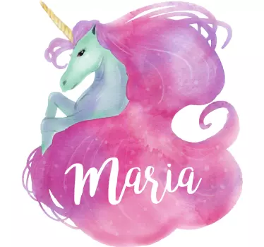 Customizable watercolor unicorn fantasy wall sticker - TenStickers