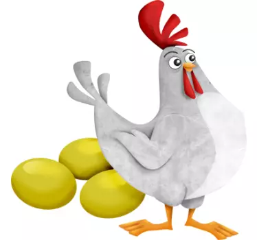 Golden Eggs Chicken Wall Sticker - TenStickers