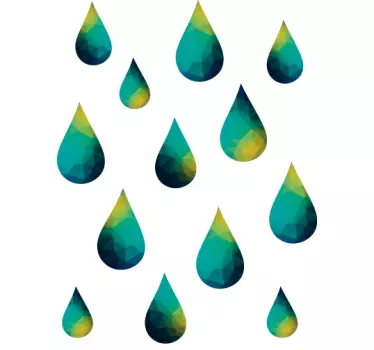 Kaleidoscope drops shower sticker - TenStickers