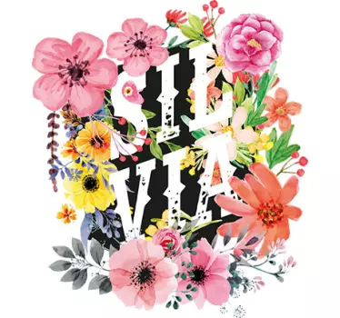 Personalizable Flowers flower wall decor - TenStickers