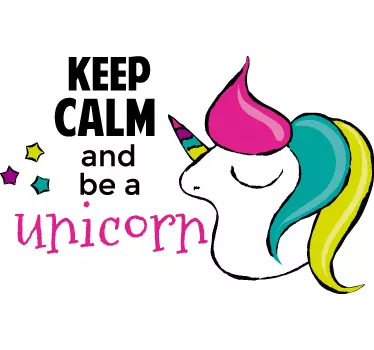Keep calm be a unicorn illustration wall art - TenStickers