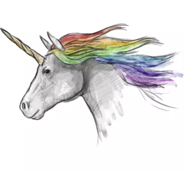 Drawing of unicorn drawing Wall Sticker - TenStickers
