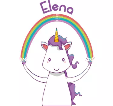 Personalizable unicorn illustration wall art - TenStickers