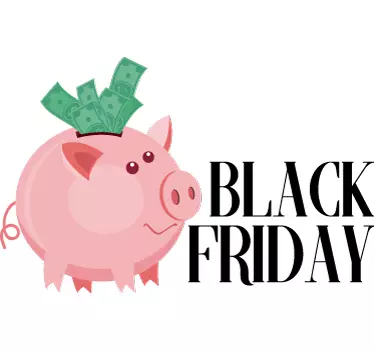 Black Friday pig window sticker - TenStickers