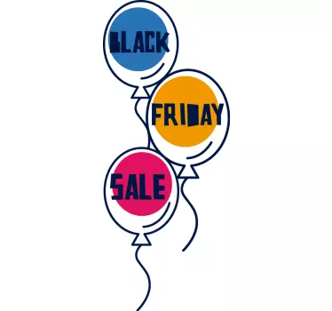 Black Friday ballons window sticker - TenStickers