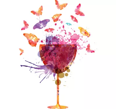 Splatter wine glass drink wall sticker - TenStickers