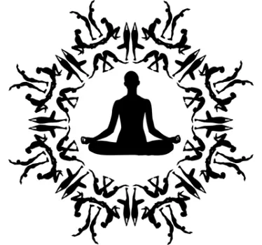 Yoga circular figures wall decor - TenStickers