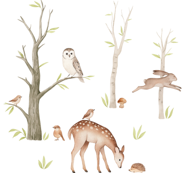 Autumn calmed forest wall mural sticker - TenStickers