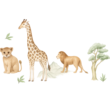 Calmed savannah wall mural sticker - TenStickers