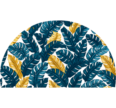Blue tropical leaves bedroom wall sticker - TenStickers